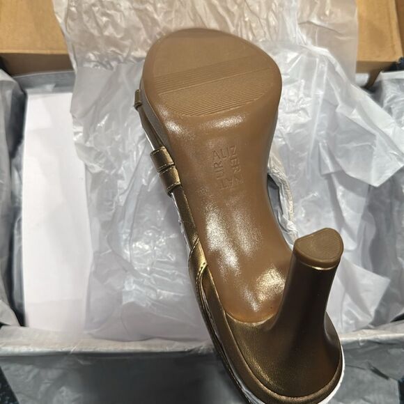 Naturalizer Brenta Bronze Pearl Metallic Heeled Sandals - Picture 3 of 5